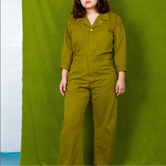 Big Bud Press Pants - Big Bud Press Everyday Utility Jumpsuit Cotton Olive Green Small EUC